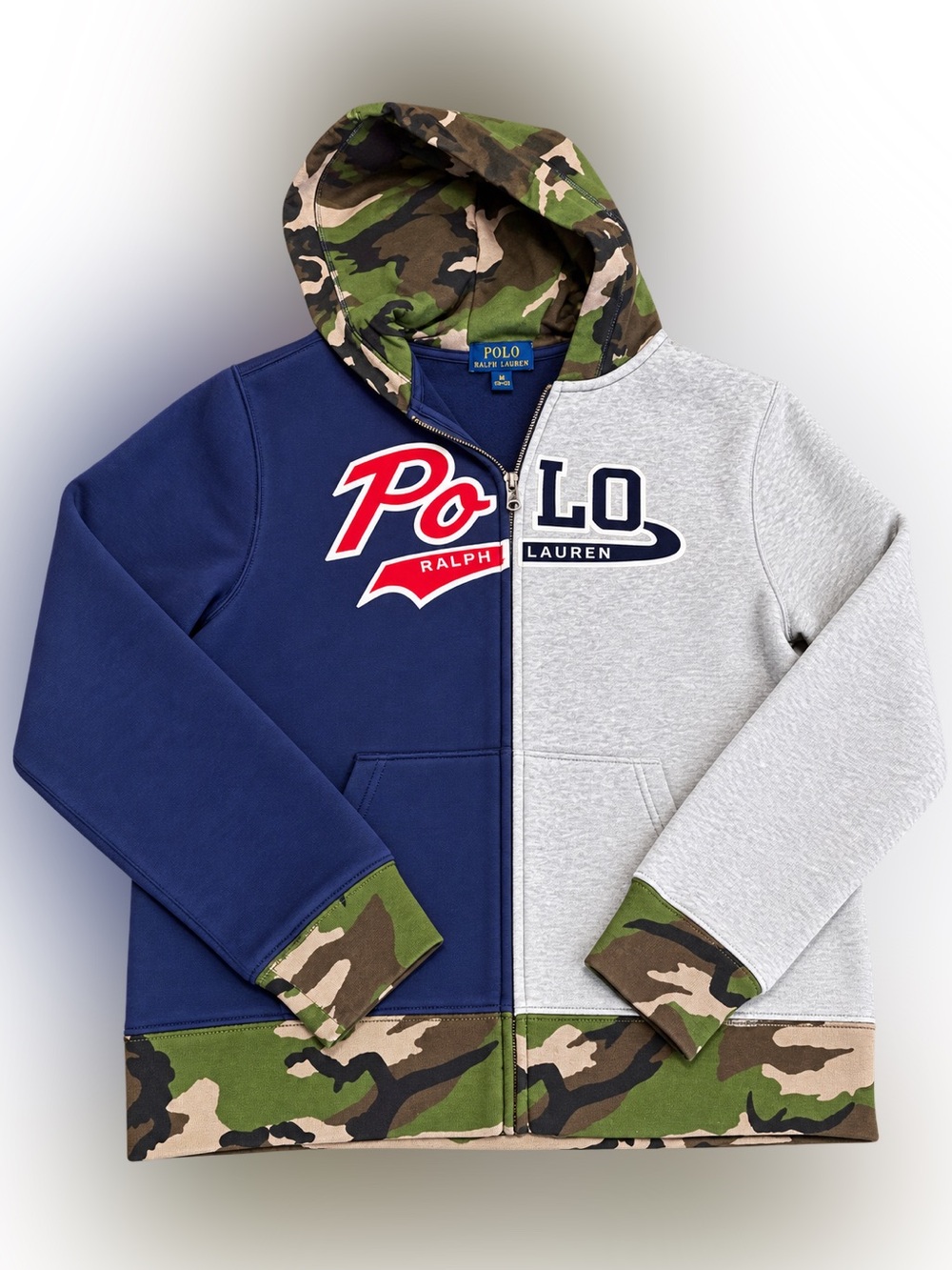 Polo Ralph Lauren Boys L (12/14) Colorblock Camo Full Zip Hoodie